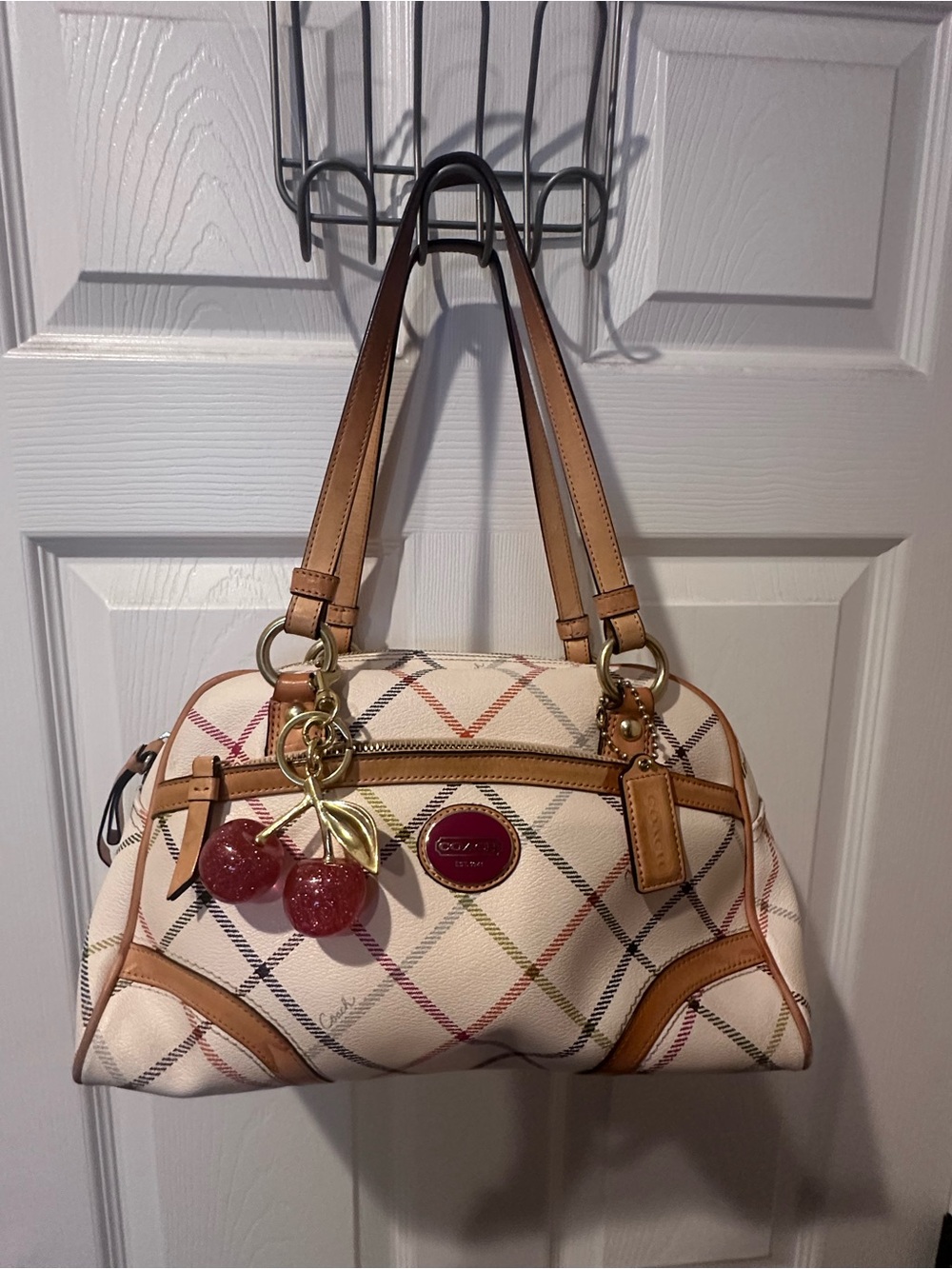 Coach 2012 Peyton Tattersall Plaid Satchel
